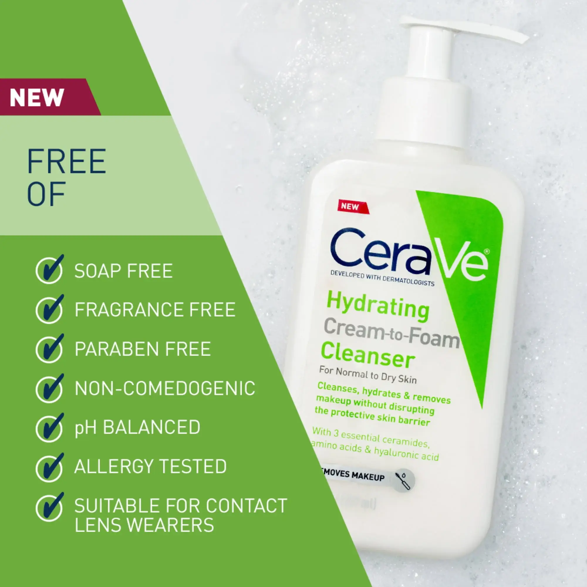 Cerave Hydrating Cream-To-Foam Cleanser 87ml product image