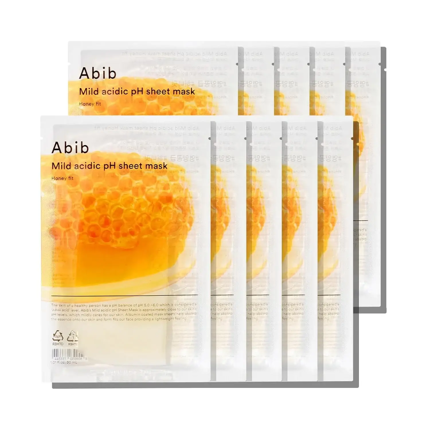 ABIB Mild Acidic pH Sheet Mask Honey fit (10 Sheets)  30ml (Set) product image