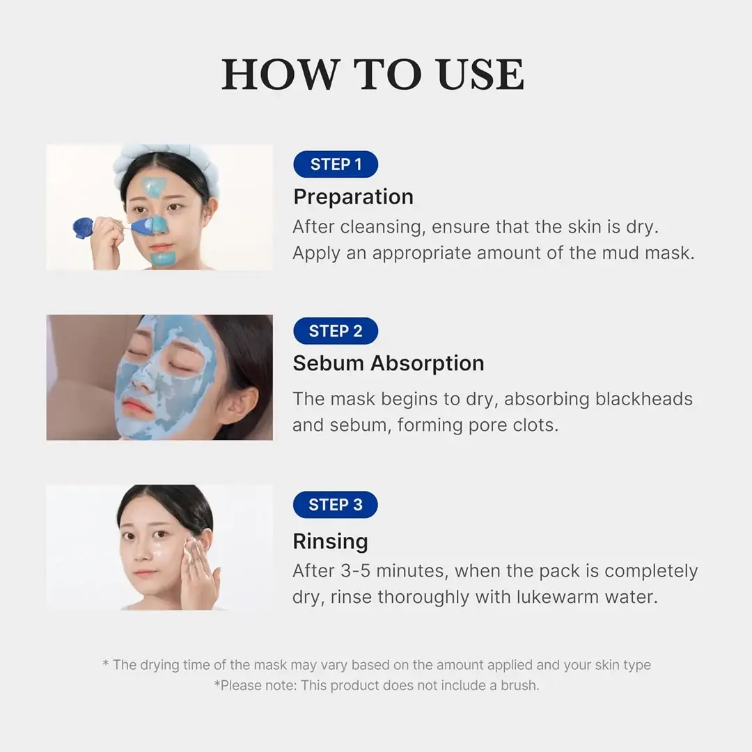 MEDICUBE Zero Pore Blackhead Mud Mask 100g & Imagic Face Makeup Sponge Puff product image