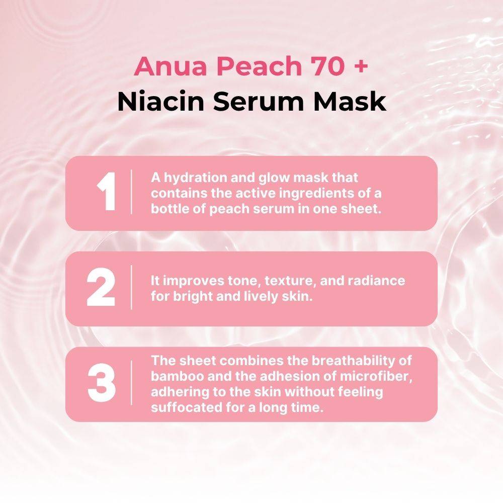 ANUA KDH Peach 70 Niacin Serum Face Mask 25ml product image