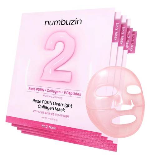 Numbuzin No.2 Rose PDRN Collagen Wrapping Overnight Film Pack (4 Sheets)