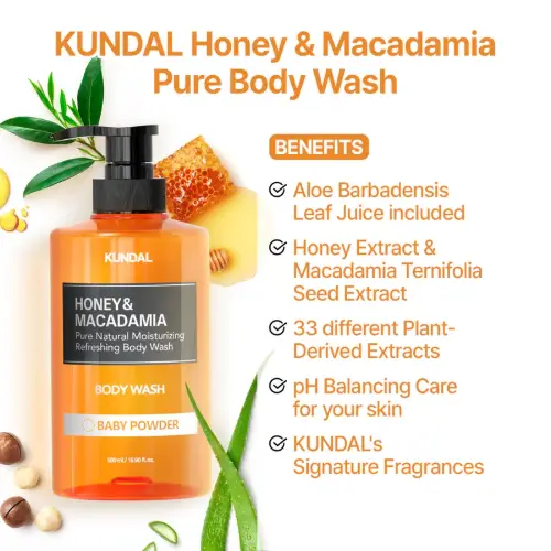 KUNDAL Nature Honey & Macadamia Natural Moisturizing Body Wash (Baby Powder) product image