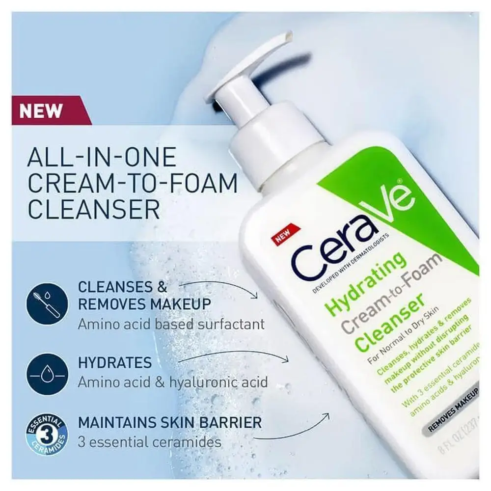Cerave Hydrating Cream-To-Foam Cleanser 87ml product image