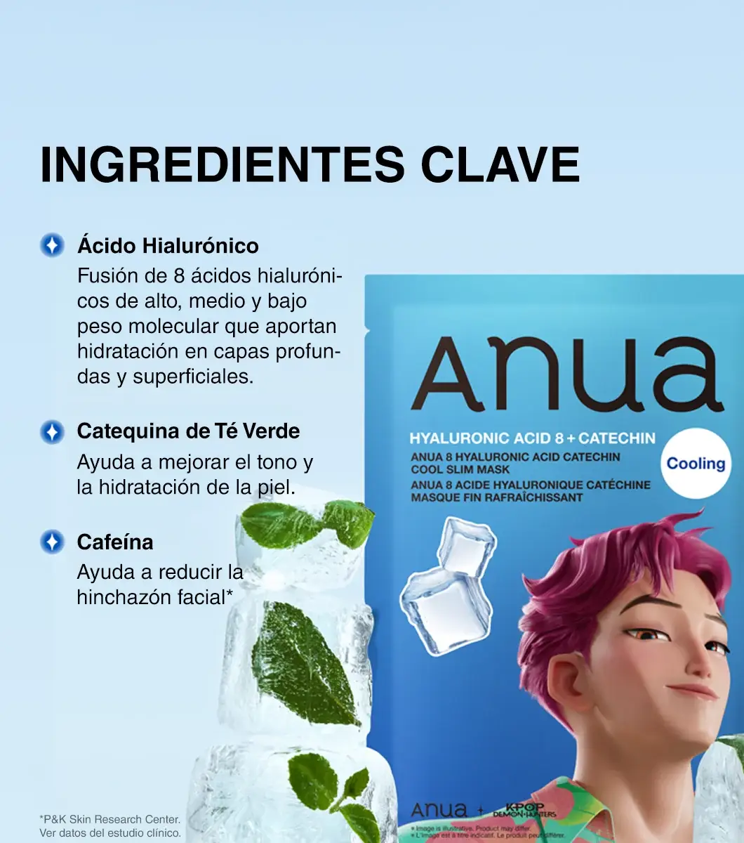 ANUA KDH Hyaluronic Acid 8 Catechin Cool Slim Mask 24ml product image