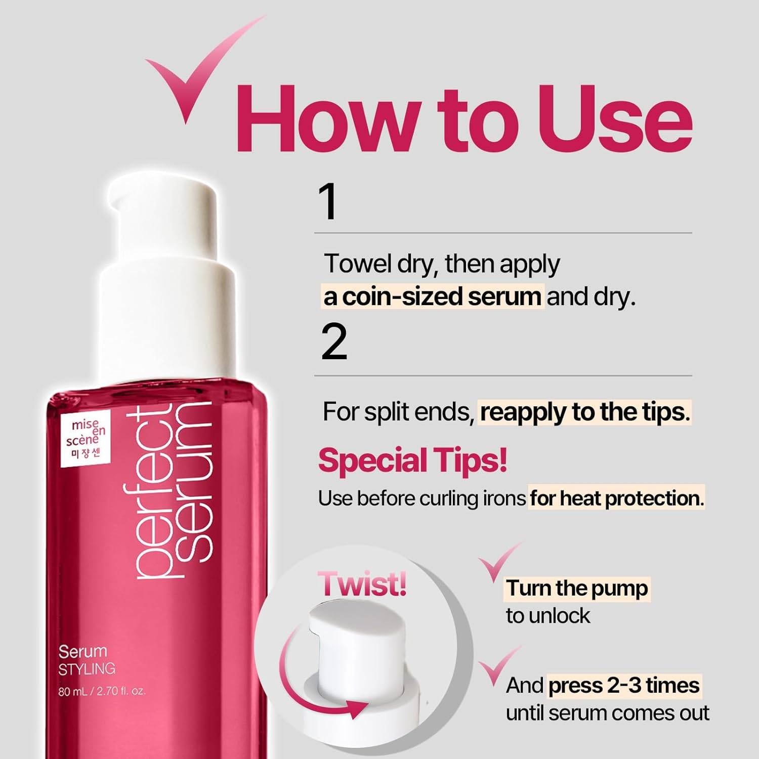 Mise En Scene Perfect Serum Styling Peach 80ml product image