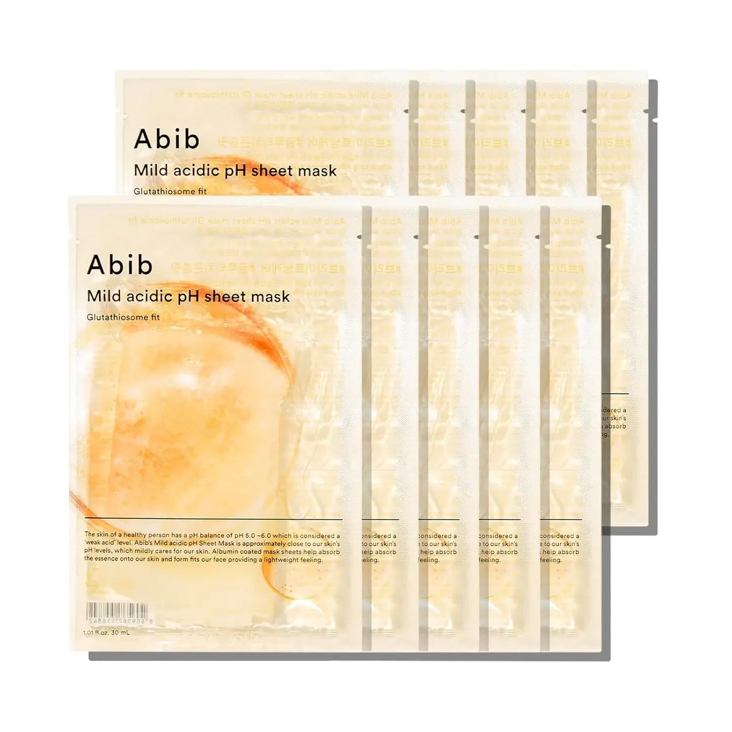 ABIB Mild acidic pH sheet mask Glutathiosome fit (10 sheets)  30ml (Set) product image