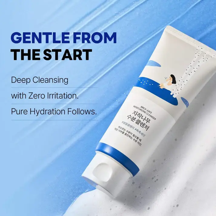 Round lab birch juice moisturizing cleanser  150ml  Buy And Get THE FACE SHOP The Therapy Vegan Moisture Blending Cream 60 ML product image