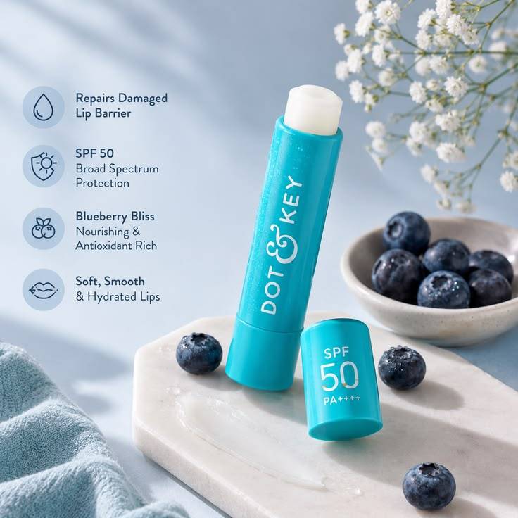 Dot & Key Barrier Repair Hydrating Lip Balm SPF 50+ 4.5g - Blueberry Bliss Non-Tinted product image