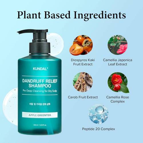 Kundal Dandruff Relief Shampoo Apple Greentea For Dry Scalp - 500ml product image