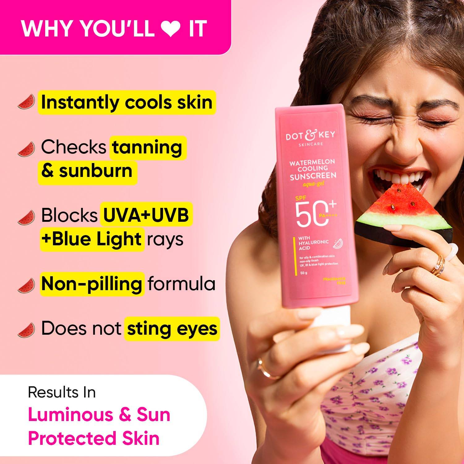 Dot & Key Watermelon Cooling Aqua Gel SPF 50+ Sunscreen 80g product image