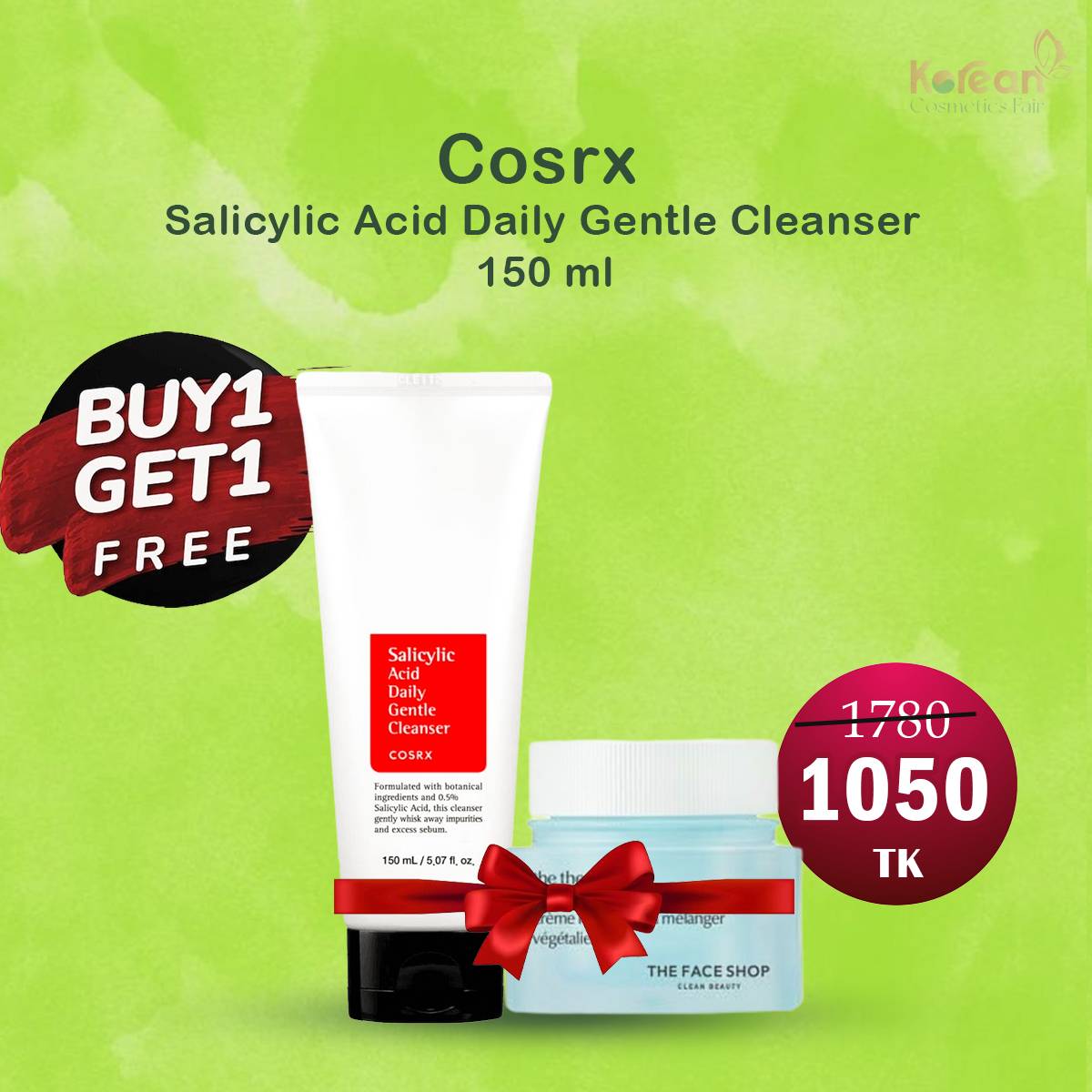 COSRX Salicylic Acid Daily Gentle Cleanser 150ml & THE FACE SHOP The Therapy Vegan Moisture Blending Cream 60 ML